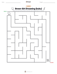 Prabaca lembar kerja cetak Brown Girl Dreaming (buku)