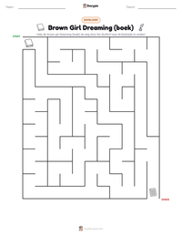 Brown Girl Dreaming (boek) afdrukbare werkblad voorbeeld