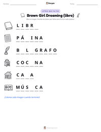 Vista previa de la hoja de trabajo imprimible de Brown Girl Dreaming (libro)