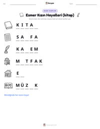 Esmer Kızın Hayalleri (kitap) yazdırılabilir çalışma sayfası önizlemesi