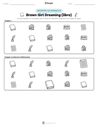 Vista previa de la hoja de trabajo imprimible de Brown Girl Dreaming (libro)