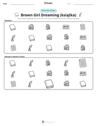 Podgląd drukowalnego arkusza ćwiczeń Brown Girl Dreaming (książka)
