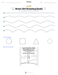 Brown Girl Dreaming (book) printable worksheet preview