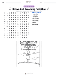 Podgląd drukowalnego arkusza ćwiczeń Brown Girl Dreaming (książka)