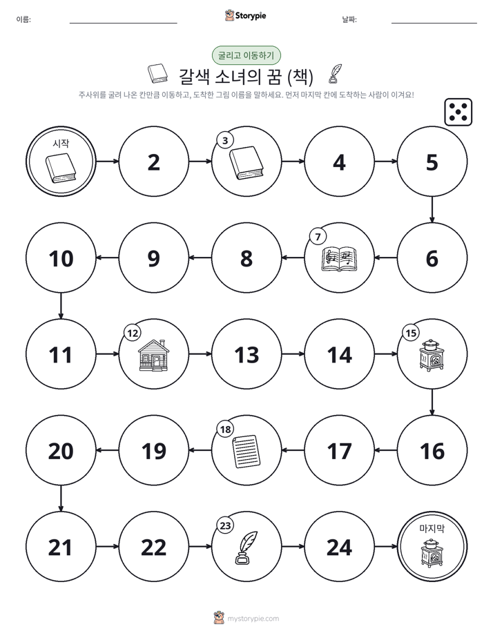 주사위 굴리고 이동하기 게임