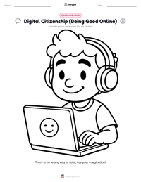 Digital Citizenship (Being Good Online) coloring page for kids