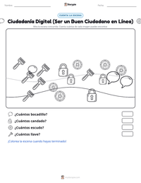 Vista previa de la hoja de trabajo imprimible de Ciudadanía Digital (Ser un Buen Ciudadano en Línea)