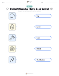 Digital Citizenship (Being Good Online) printable worksheet for kids