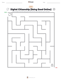 Digital Citizenship (Being Good Online) printable worksheet preview