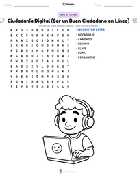 Vista previa de la hoja de trabajo imprimible de Ciudadanía Digital (Ser un Buen Ciudadano en Línea)