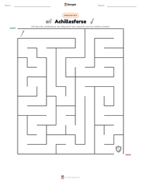 Achillesferse druckbare Arbeitsblatt Vorschau