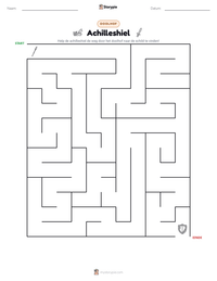 Achilleshiel afdrukbare werkblad voorbeeld