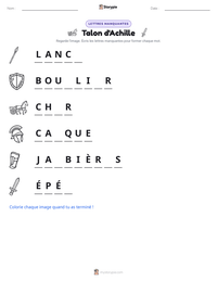 Aperçu de la feuille de travail imprimable Talon d'Achille