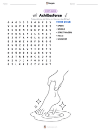 Achillesferse druckbare Arbeitsblatt Vorschau