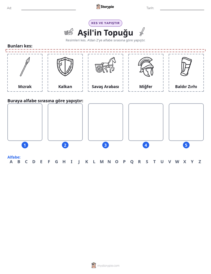 Kes & Yapıştır Alfabe