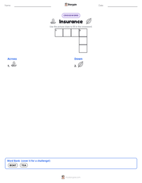 Insurance printable worksheet preview