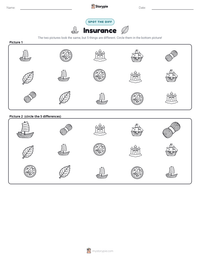Insurance printable worksheet preview