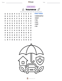 Insurance printable worksheet preview