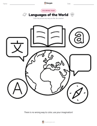 Languages of the World printable worksheet preview