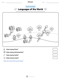 Languages of the World printable worksheet preview