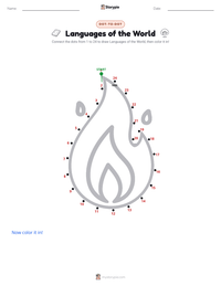Languages of the World printable worksheet preview