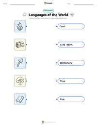 Languages of the World printable worksheet preview