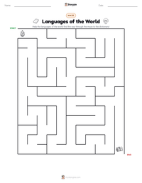 Languages of the World printable worksheet preview