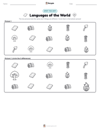 Languages of the World printable worksheet preview