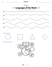 Languages of the World printable worksheet preview