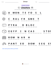 Limestone printable worksheet preview