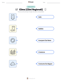 Scheda stampabile di Clima (Climi Regionali) per bambini
