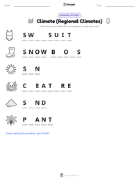 Climate (Regional Climates) printable worksheet preview