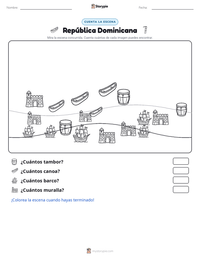 Vista previa de la hoja de trabajo imprimible de República Dominicana