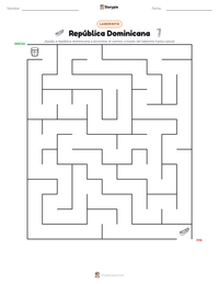 Vista previa de la hoja de trabajo imprimible de República Dominicana