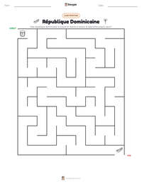 Aperçu de la feuille de travail imprimable République Dominicaine