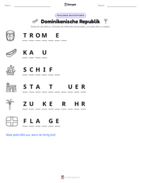 Dominikanische Republik druckbare Arbeitsblatt Vorschau
