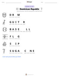 Dominican Republic printable worksheet preview