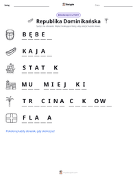 Podgląd drukowalnego arkusza ćwiczeń Republika Dominikańska