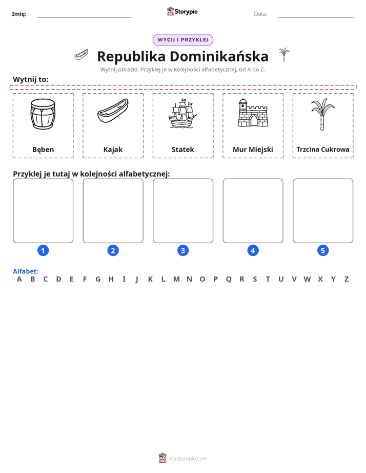 Wytnij i Wklej Alfabet