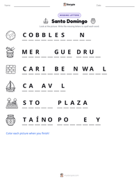 Santo Domingo printable worksheet preview