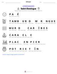 Aperçu de la feuille de travail imprimable Saint-Domingue