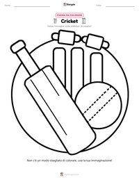Pagina da colorare di Cricket per bambini