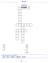 Cricket printable worksheet preview