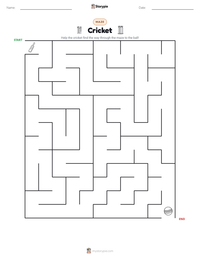 Cricket printable worksheet preview