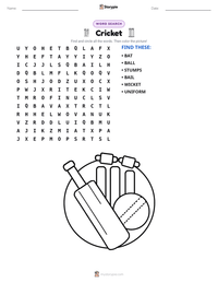 Cricket printable worksheet preview