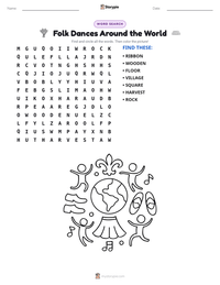 Folk Dances Around the World printable worksheet preview