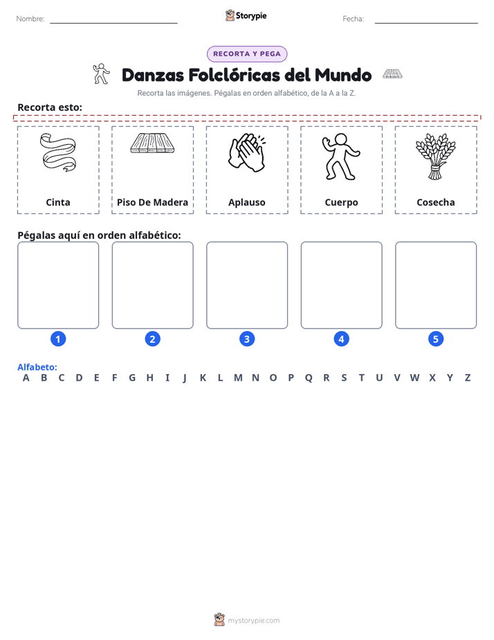 Cortar y Pegar el Alfabeto