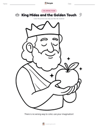 King Midas and the Golden Touch coloring page for kids