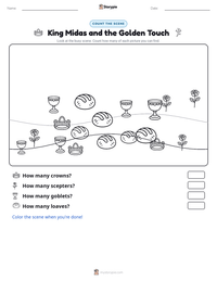 King Midas and the Golden Touch printable worksheet preview