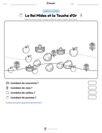Aperçu de la feuille de travail imprimable Le Roi Midas et la Touche d'Or